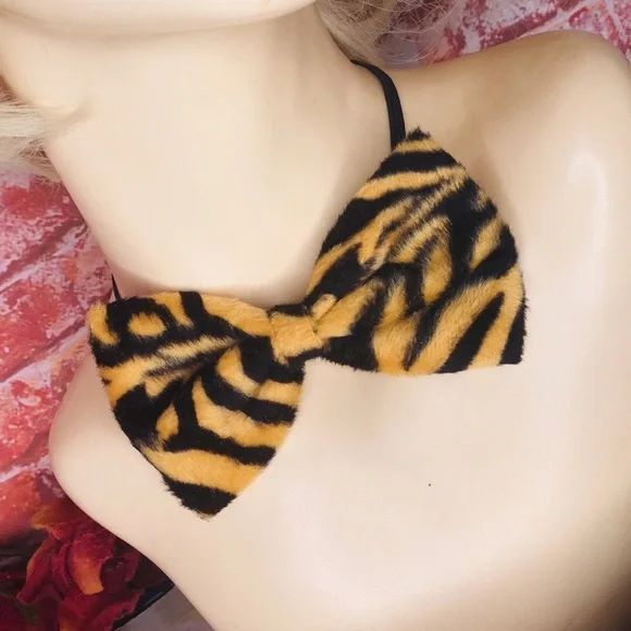 Tiger Print Three Piece Cat Haloween Costume Set - Picture 3 of 6